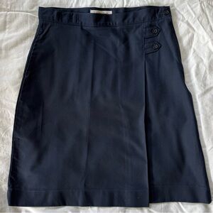 Lands' End Navy Uniform Skirt with Button Accents